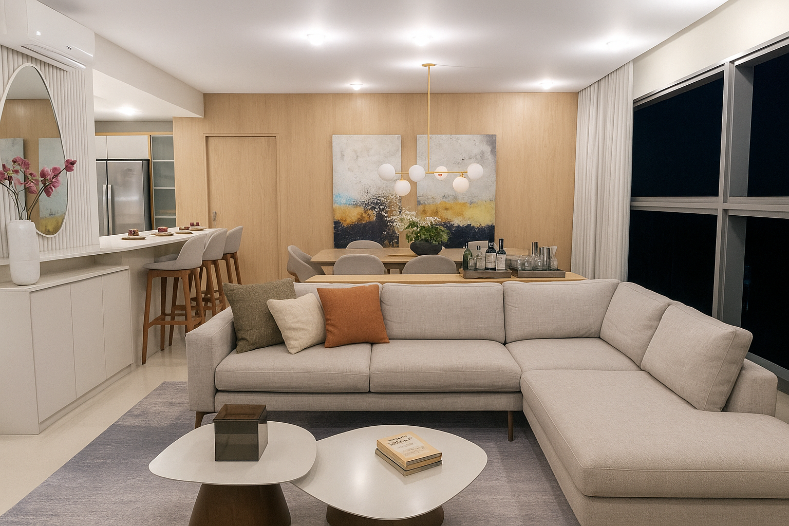 Sala de estar planejada pela Detalhe Interiores
